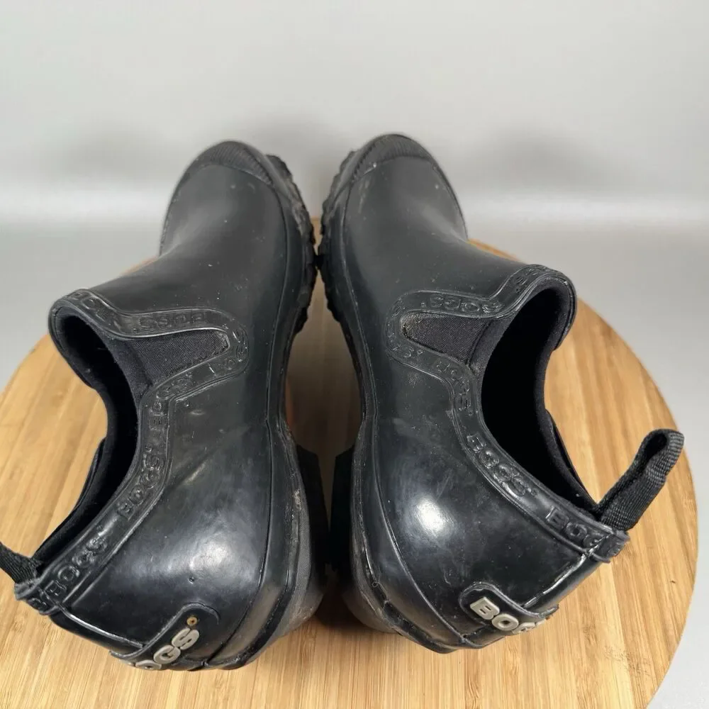 S Bogs Womens Rue Slip On Waterproof‎ Rain Shoes Size 6 Black